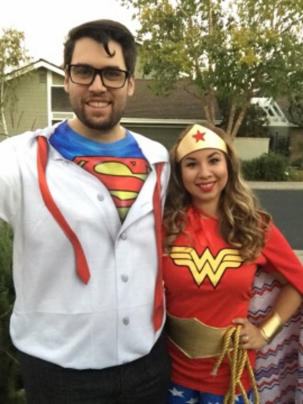 Superman Clark Kent Costume T-Shirt + Glasses - Men's 2XL - Halloween